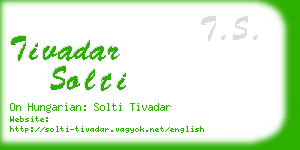 tivadar solti business card